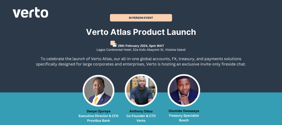 [FINTECH EVENT] Verto Atlas Product Launch, Lagos Continental Hotel, 29 February